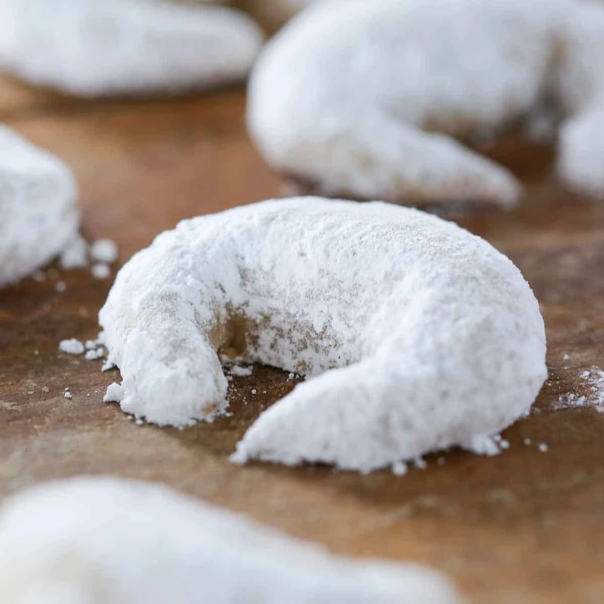 Almond Crescent Cookies Baked Until the Edges Set