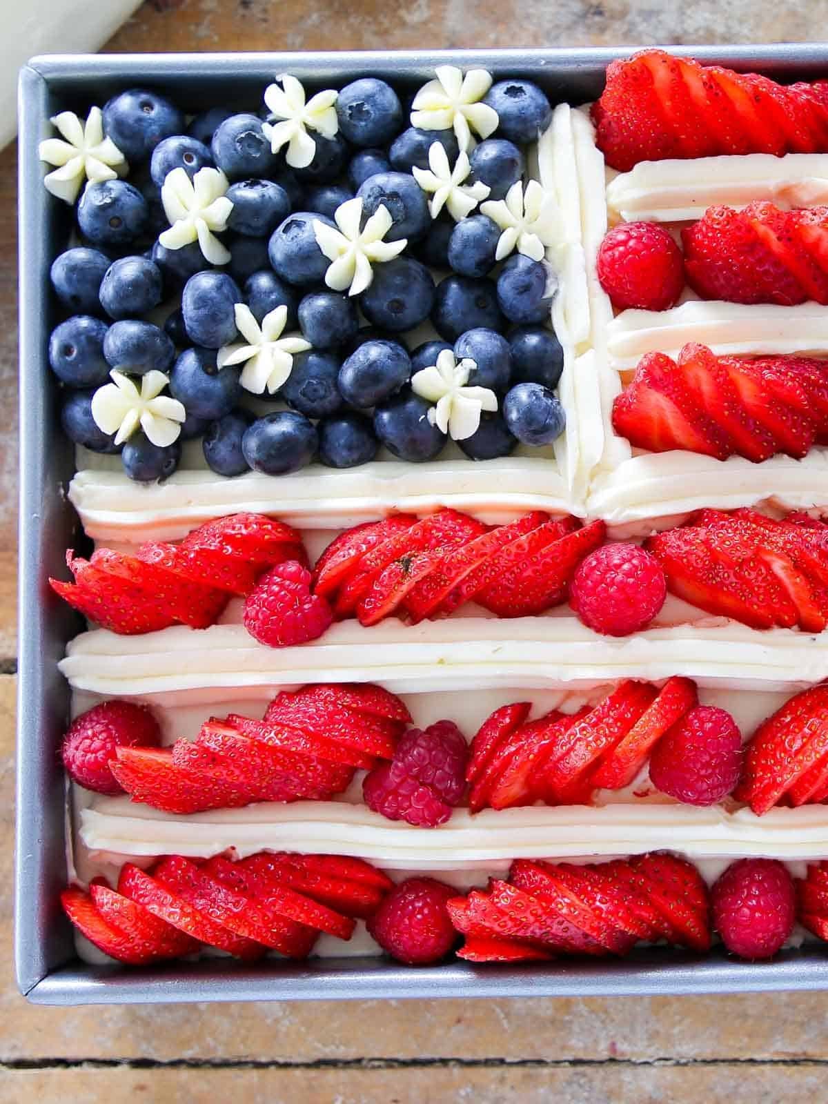 American Flag Cake with a Soft Crumb