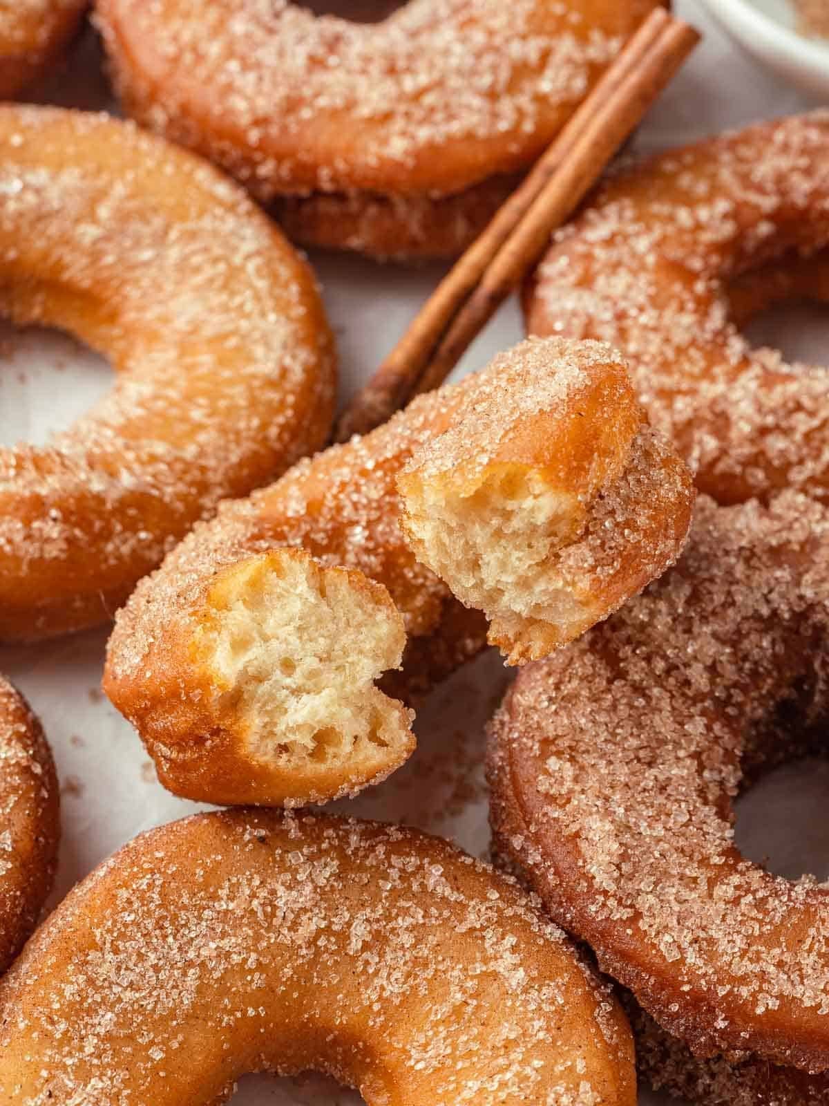 Apple Cider Donuts Fried Until the Edges Set