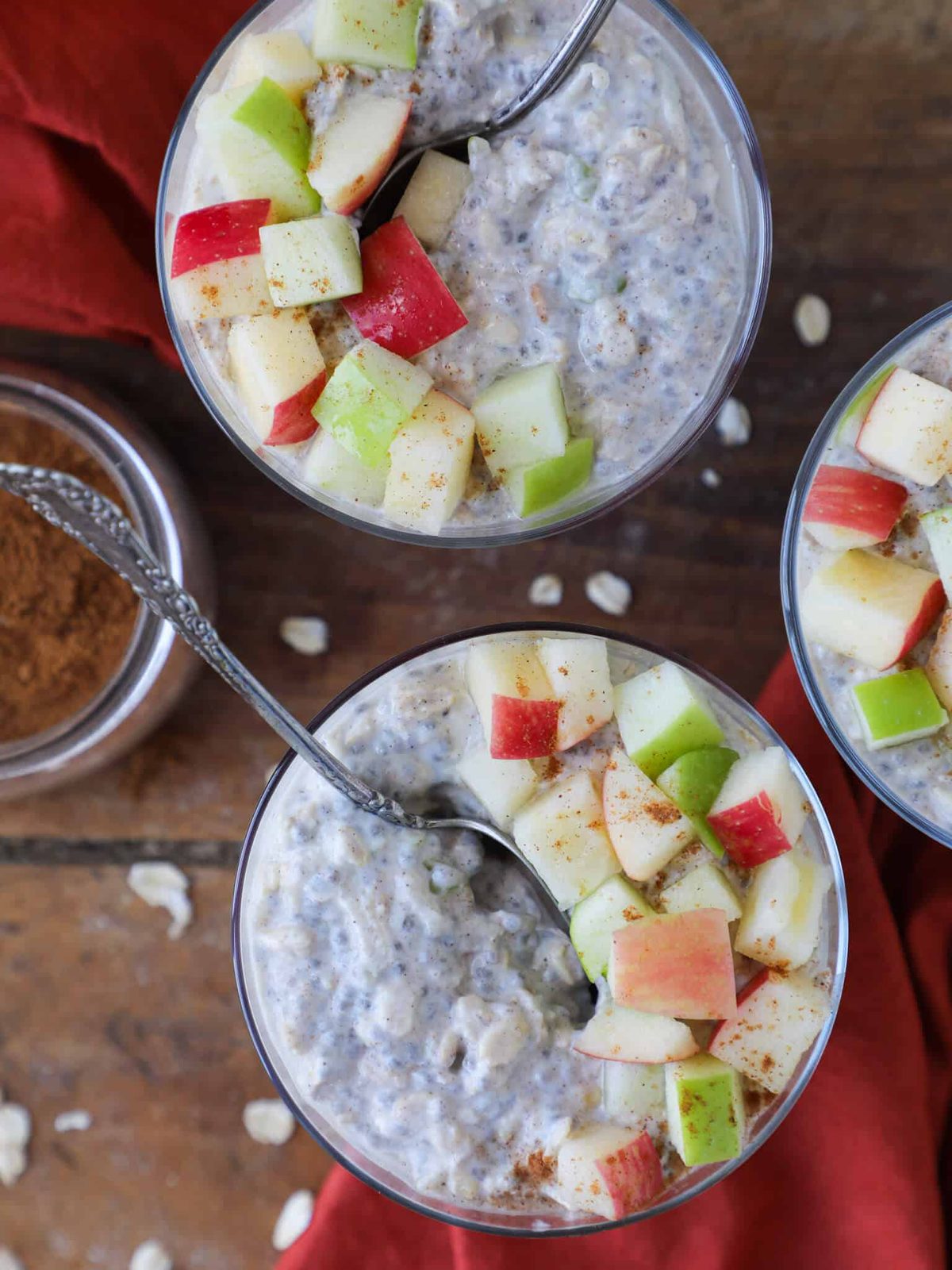 Apple Pie Overnight Oats in a Pastry Shell