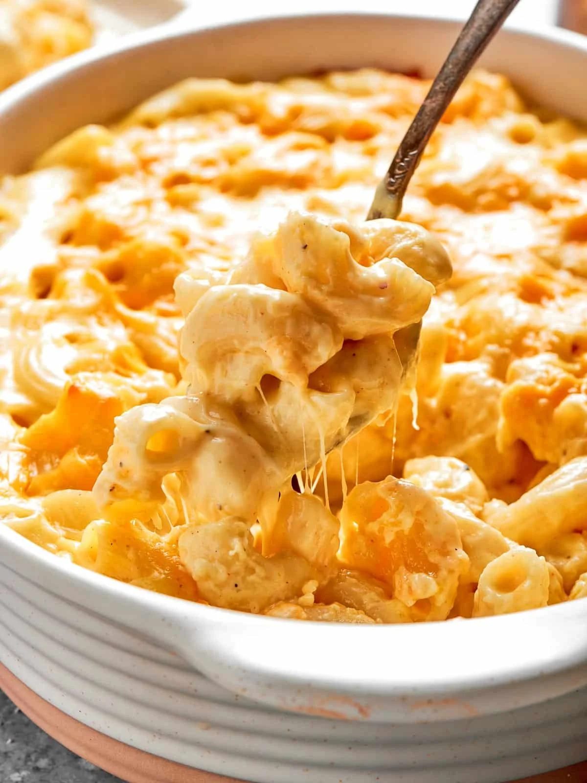 Baked Mac and Cheese beside the Main Plate