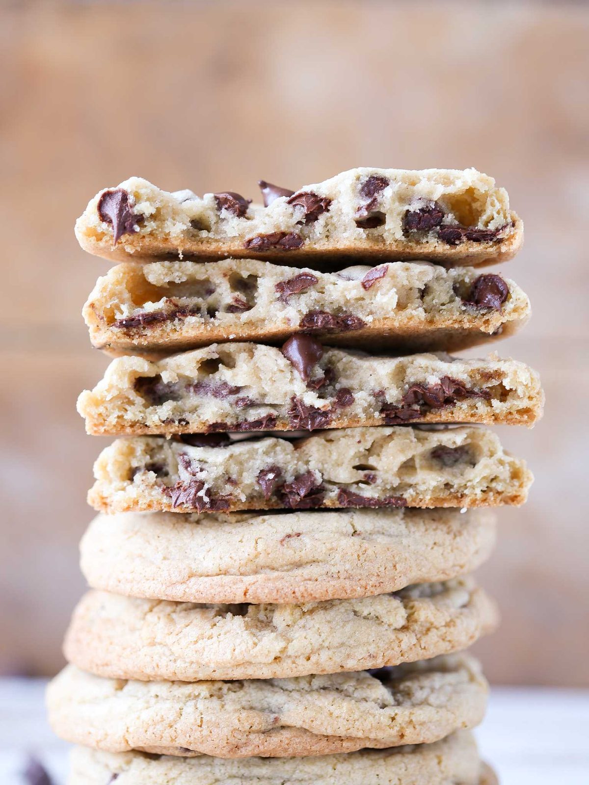 Bakery Style Chocolate Chip Cookies Baked Until the Edges Set