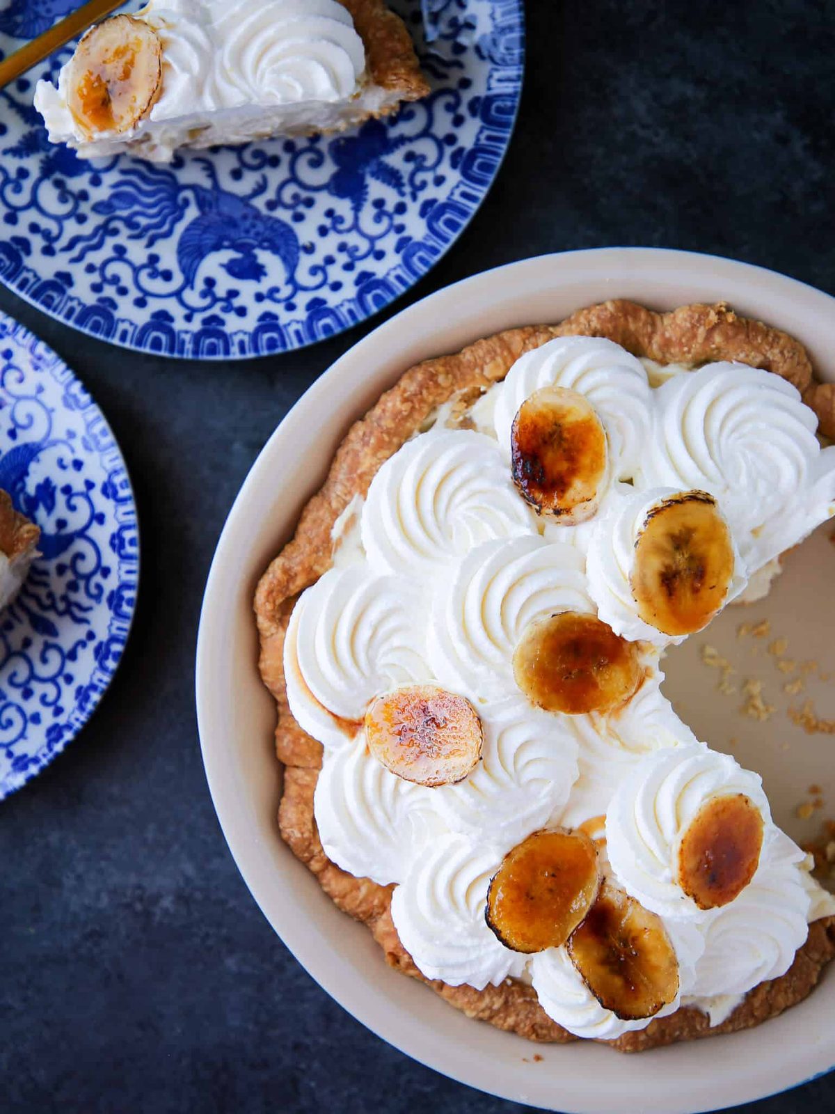 Banana Cream Pie Cooled Before Slicing