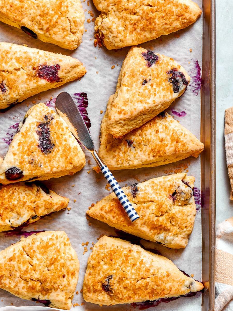 Blueberry Scones Baked Until the Tops Crack