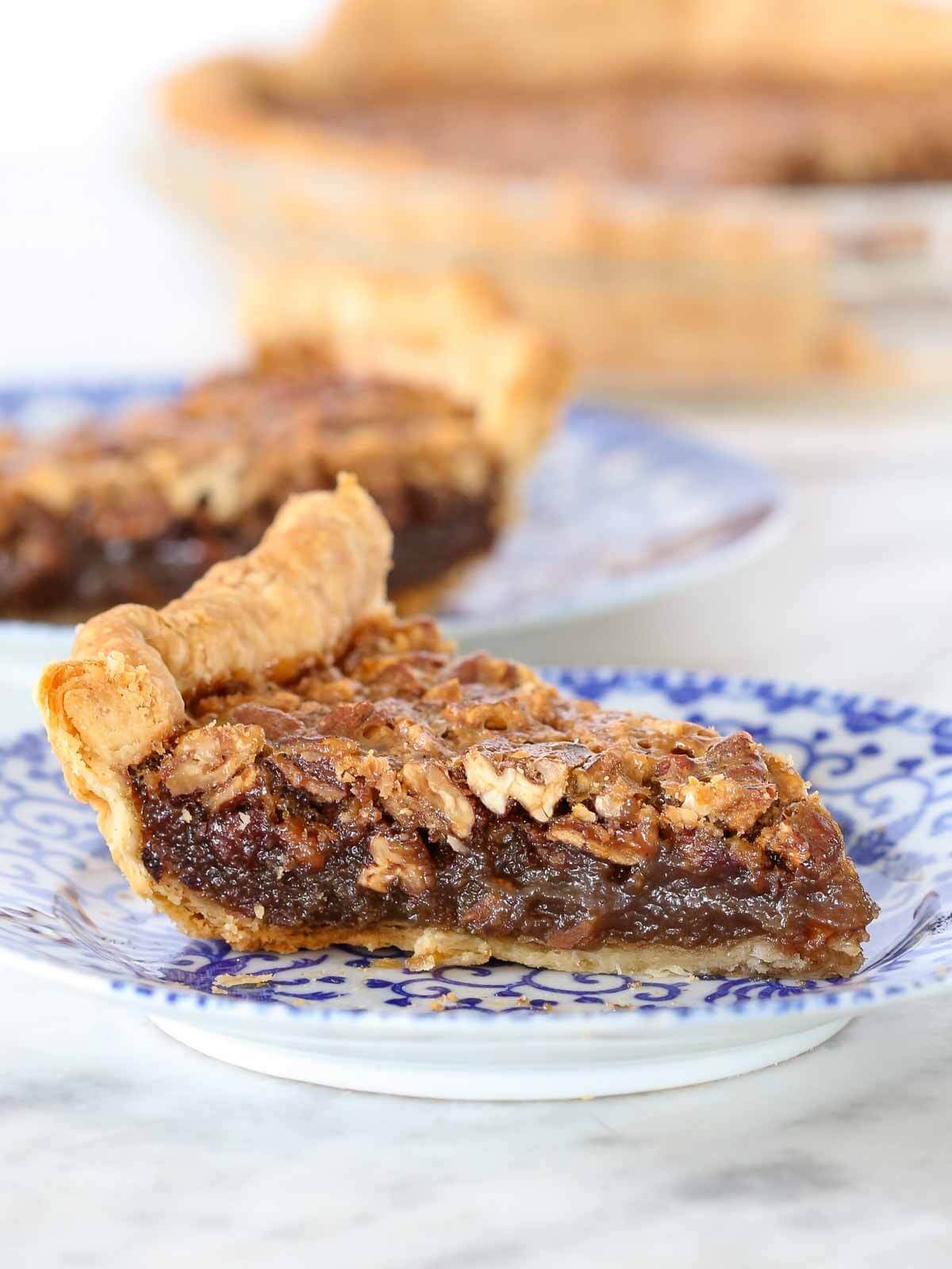 Bourbon Pecan Pie Cooled Before Slicing