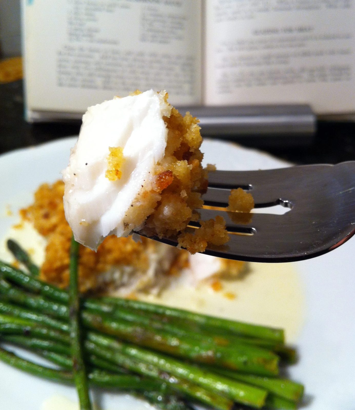 Breadcrumb Crusted Halibut with Beurre Blanc with a Steady Rise