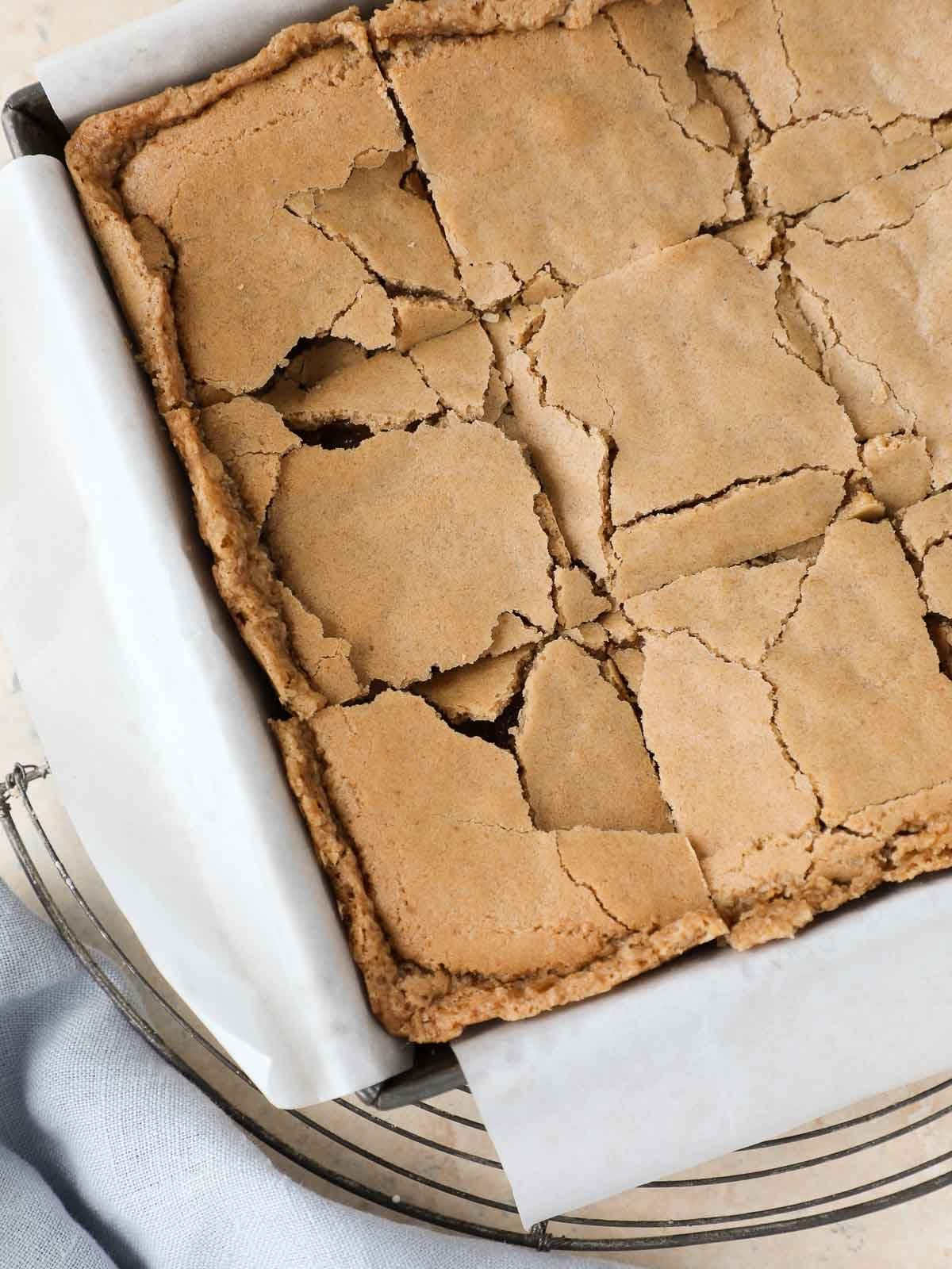 Butterscotch Brownies Cut into Squares