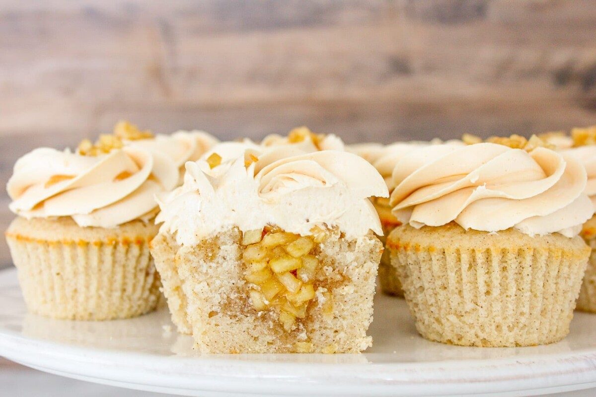 Caramel Apple Cupcakes with a Tall Crown