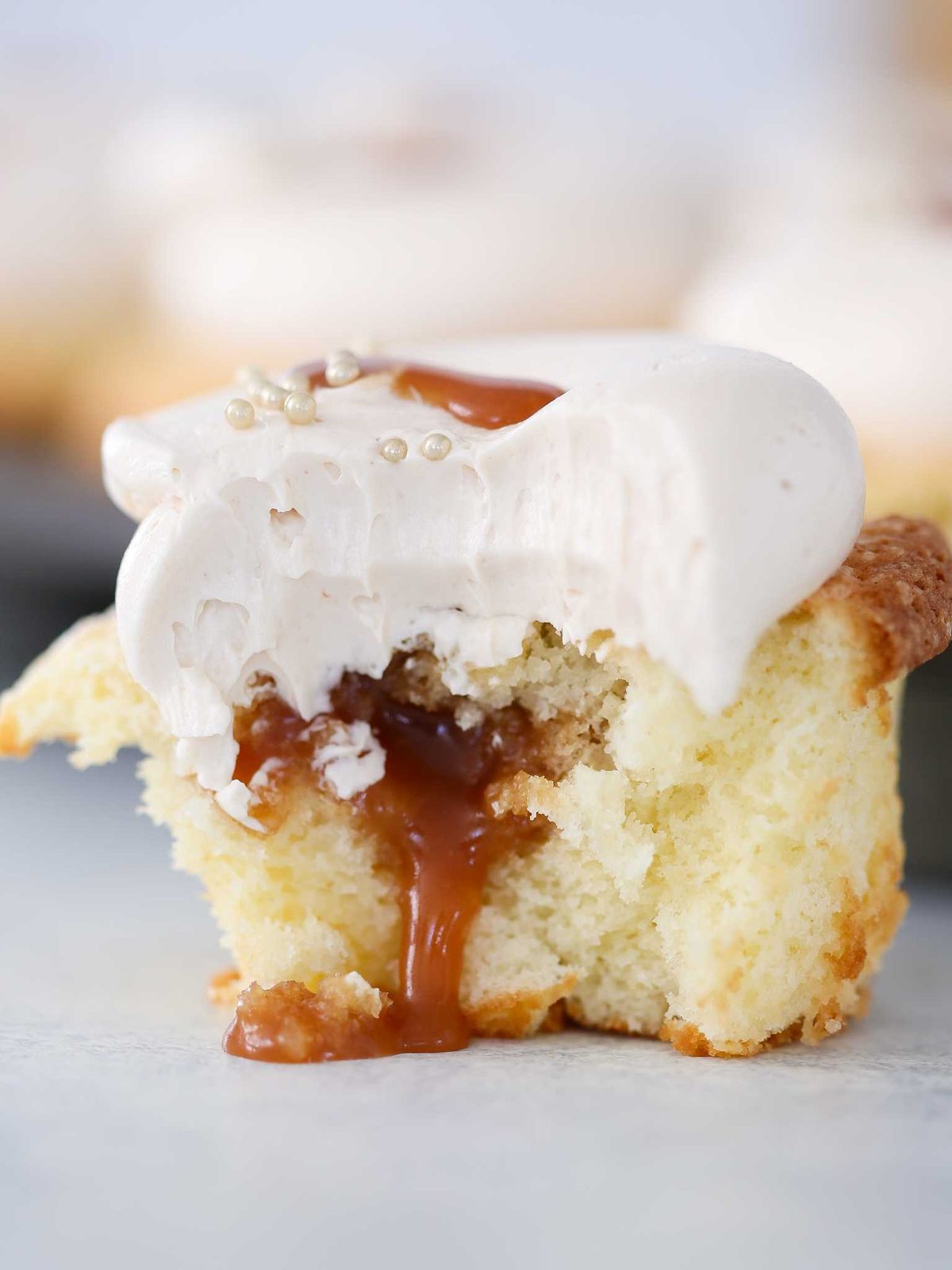 Caramel Cupcakes with a Tall Crown