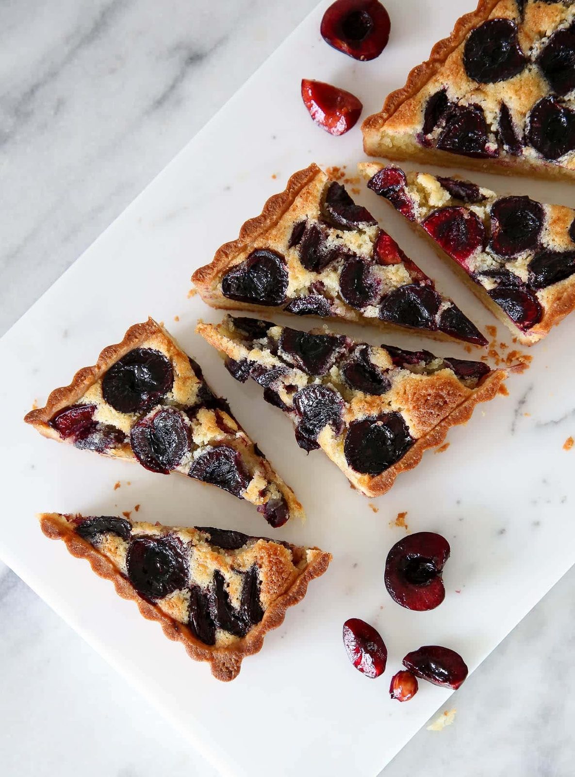 Cherry Almond Tart Rested Before Slicing