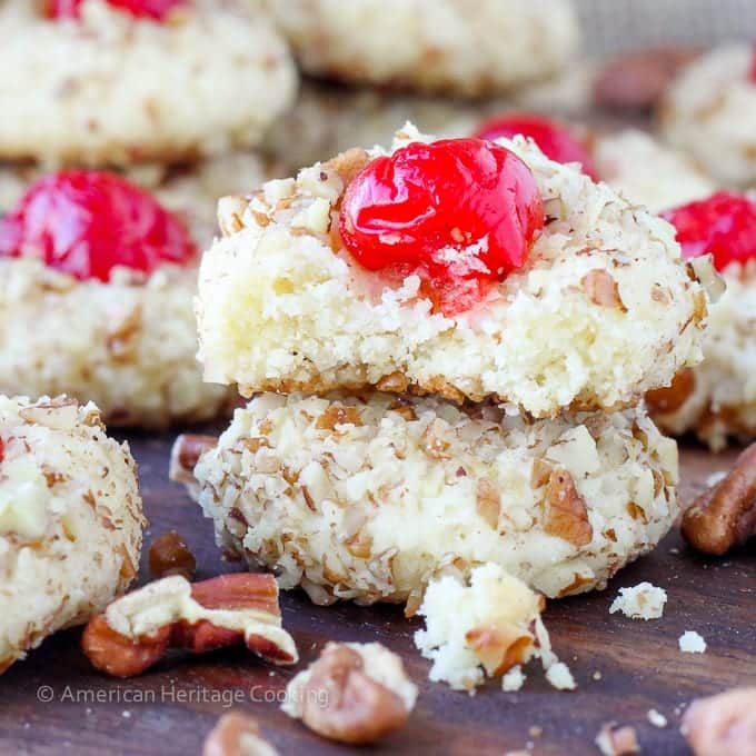 Cherry Cookies Baked Until the Edges Set