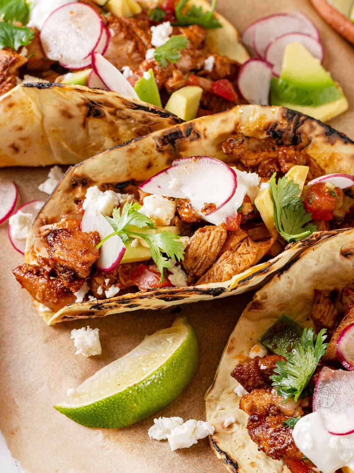Chicken Tacos Cooked Through
