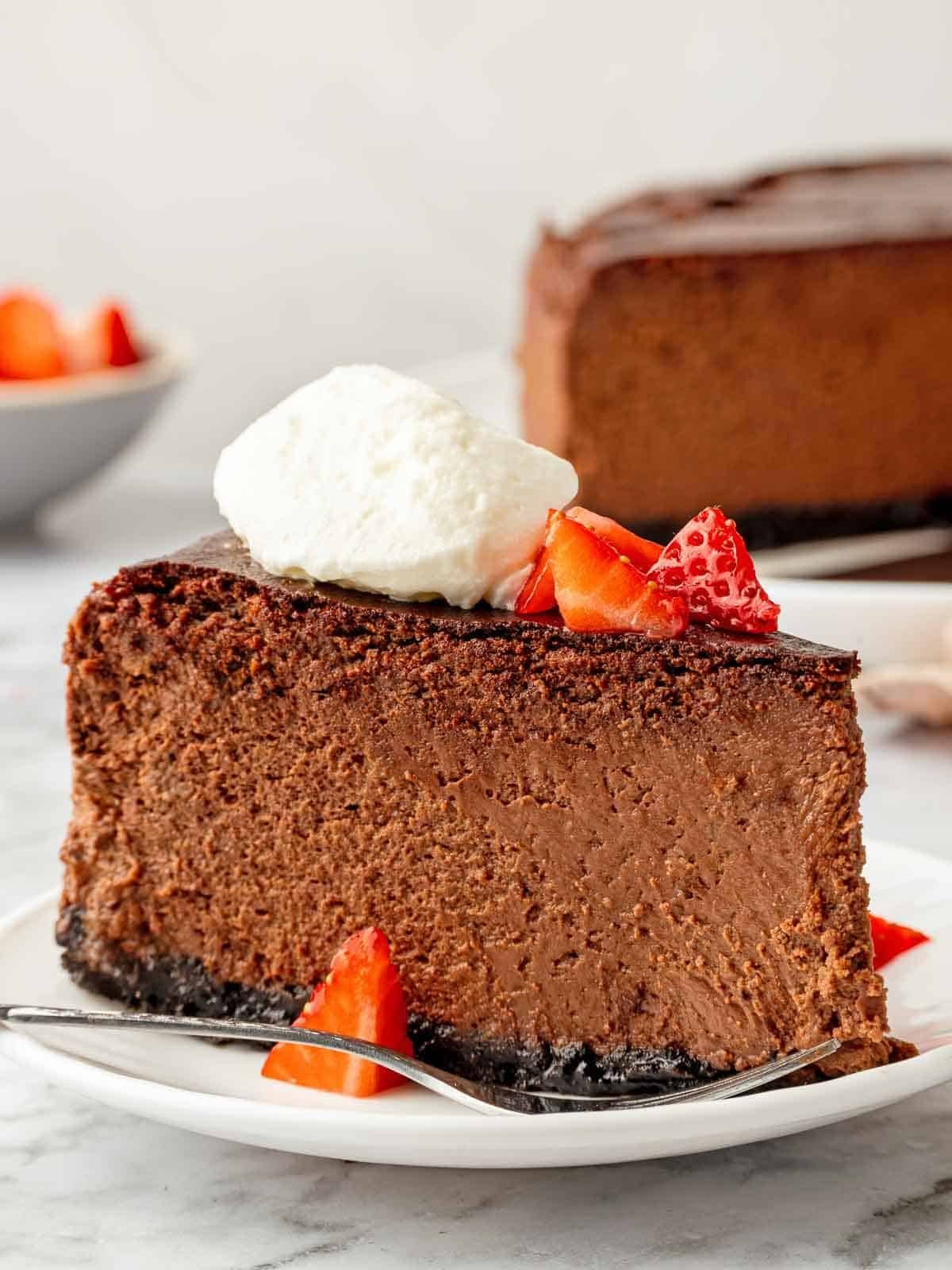 Chocolate Cheesecake with a Soft Crumb