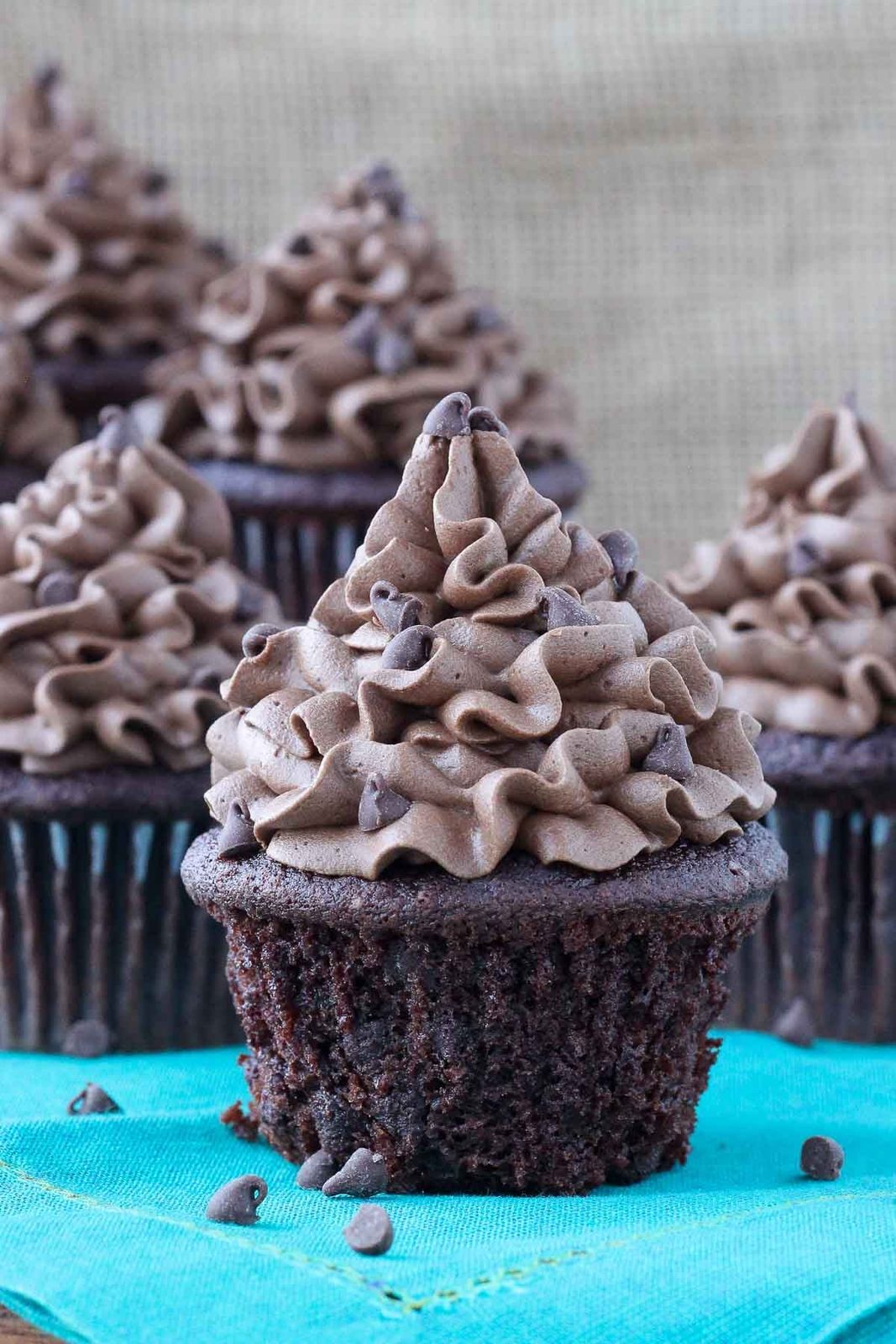 Chocolate Cupcakes with a Tall Crown