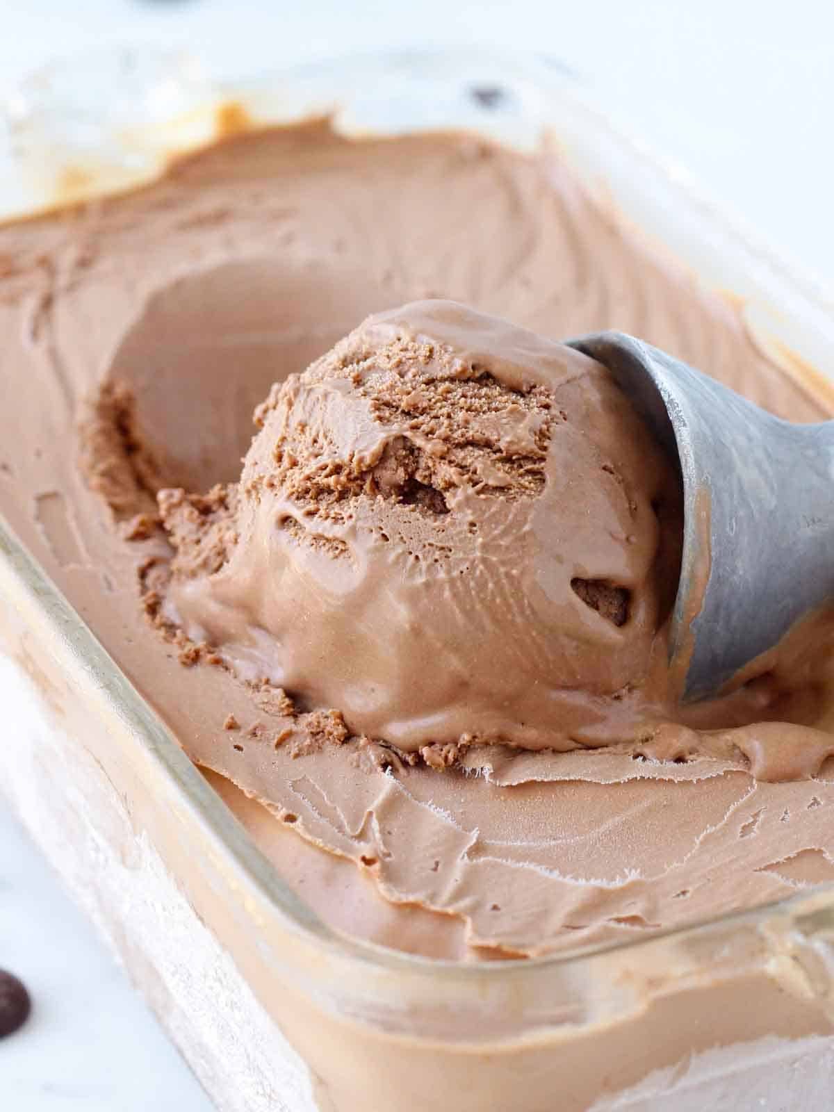 Chocolate Ice Cream Frozen Until Scoopable