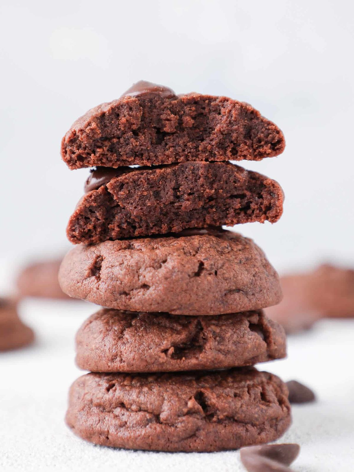 Chocolate Pudding Cookies Baked Until the Edges Set