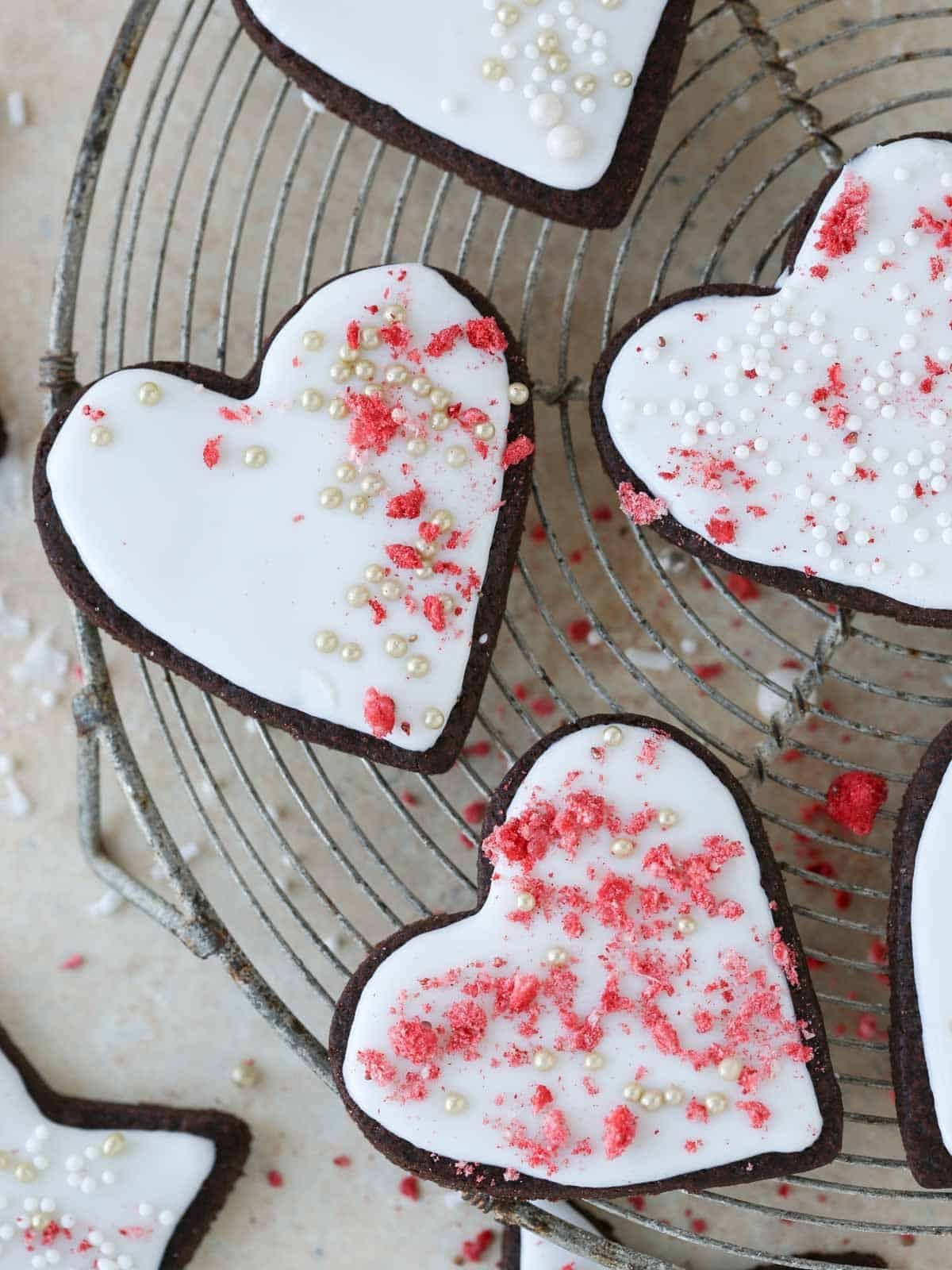Chocolate Sugar Cookies Baked Until the Edges Set