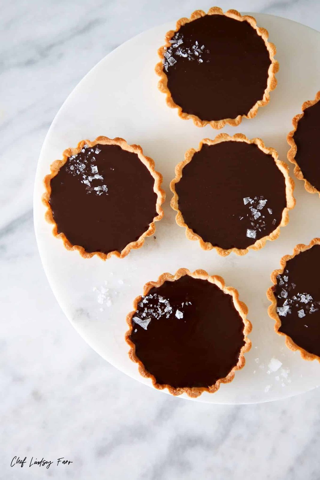 Chocolate Tarts Rested Before Slicing