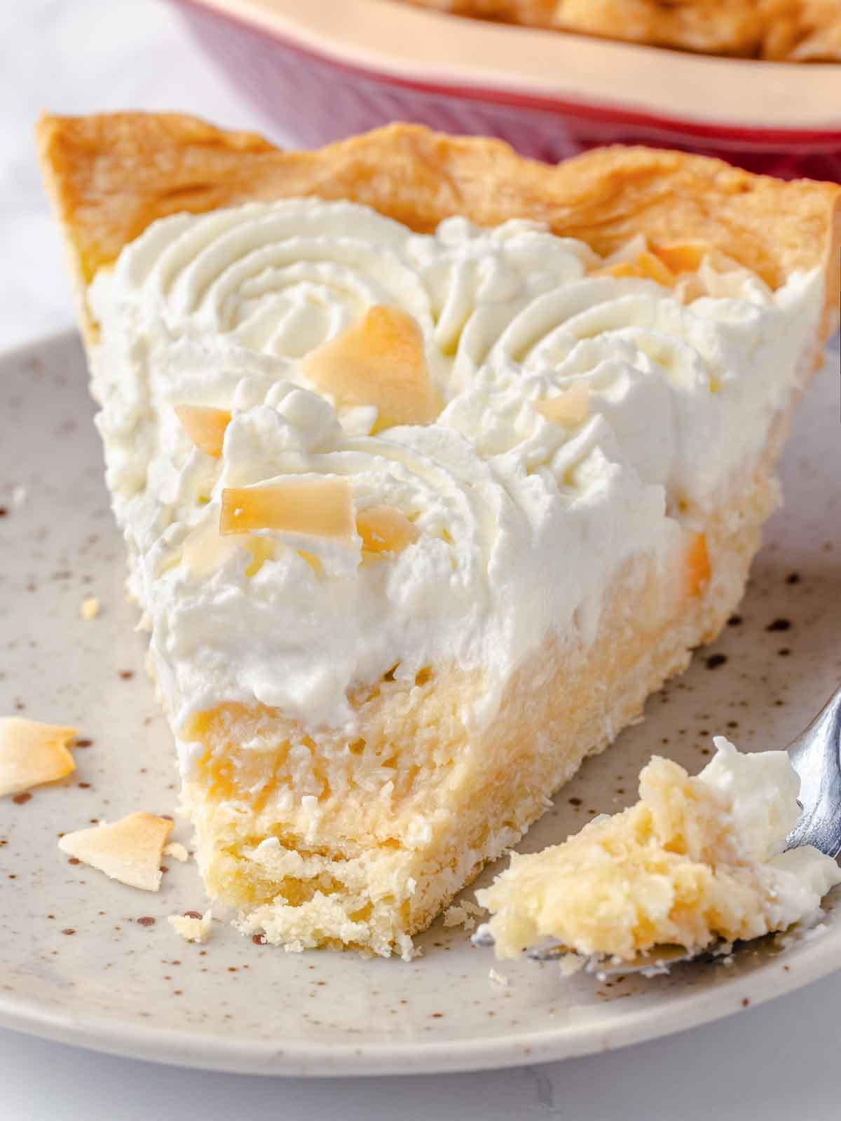 Coconut Cream Pie Cooled Before Slicing