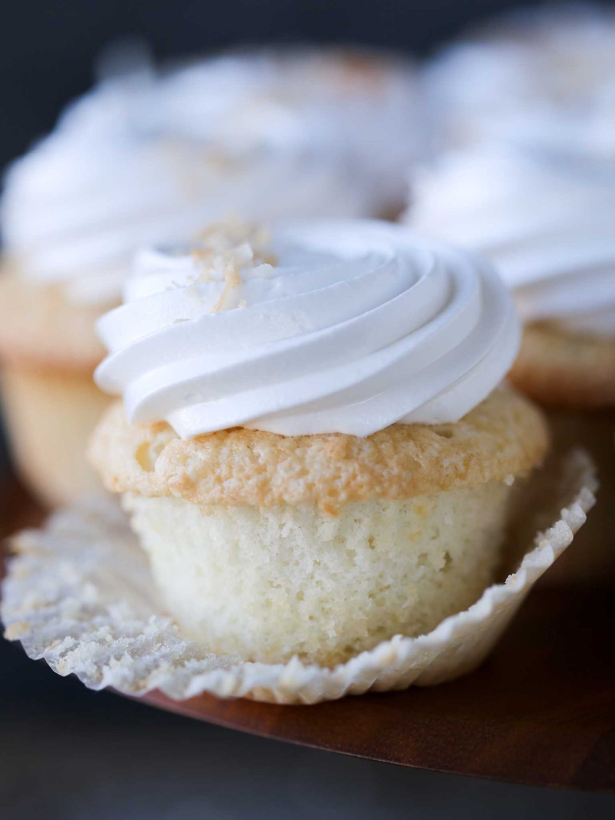Coconut Cupcakes with a Tall Crown