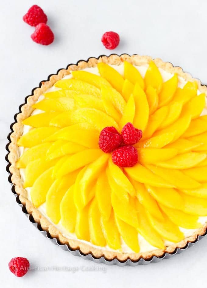 Coconut Mango Tart Rested Before Slicing
