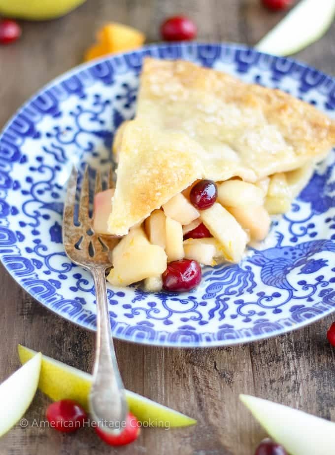 Cranberry Orange Pear Pie in a Pastry Shell