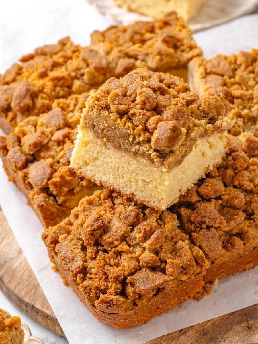 Crumb Cake Baked Until the Center Springs Back