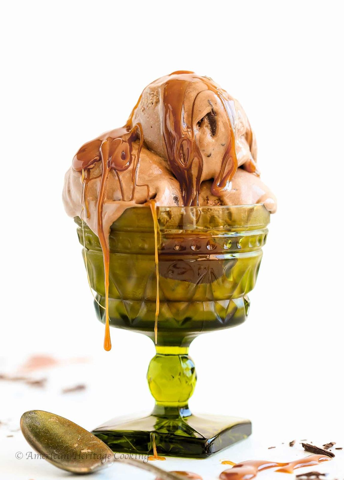 Double Chocolate Caramel Ice Cream Frozen Until Scoopable