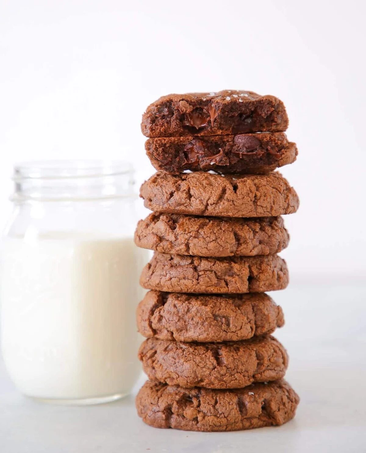 Double Chocolate Chip Cookies Baked Until the Edges Set