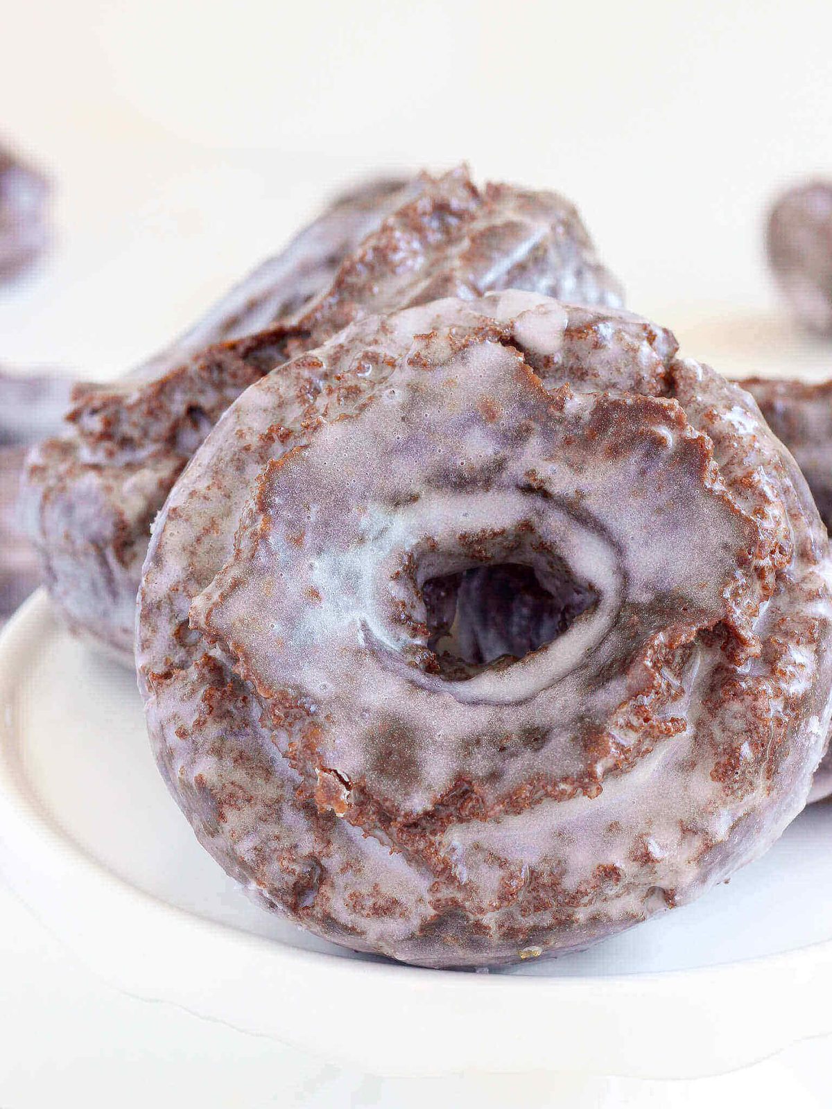 Glazed Chocolate Donuts with a Tender Crumb