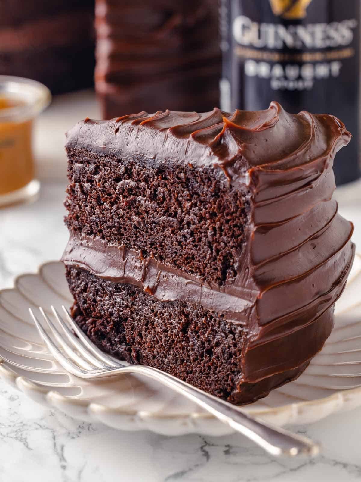Guinness Chocolate Cake Baked Until the Center Springs Back