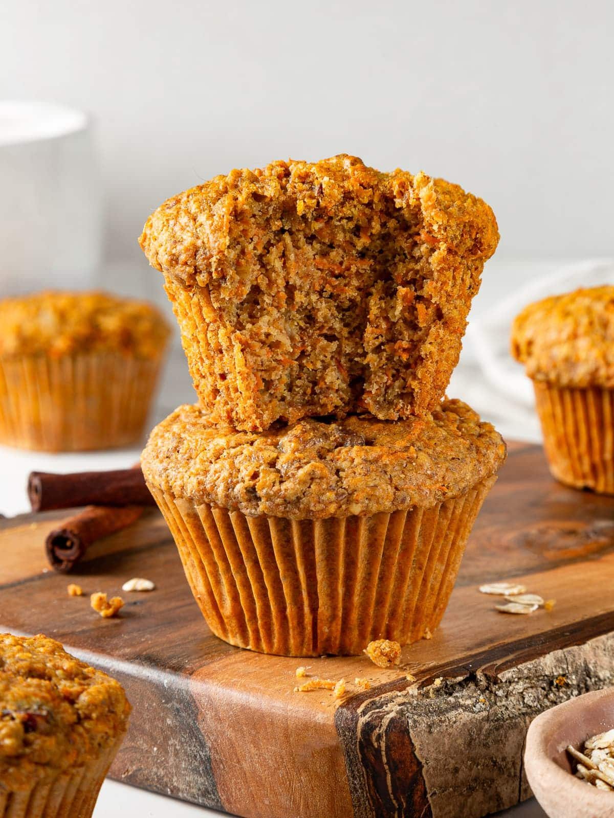 Healthy Carrot Muffins Baked Until the Tops Dome