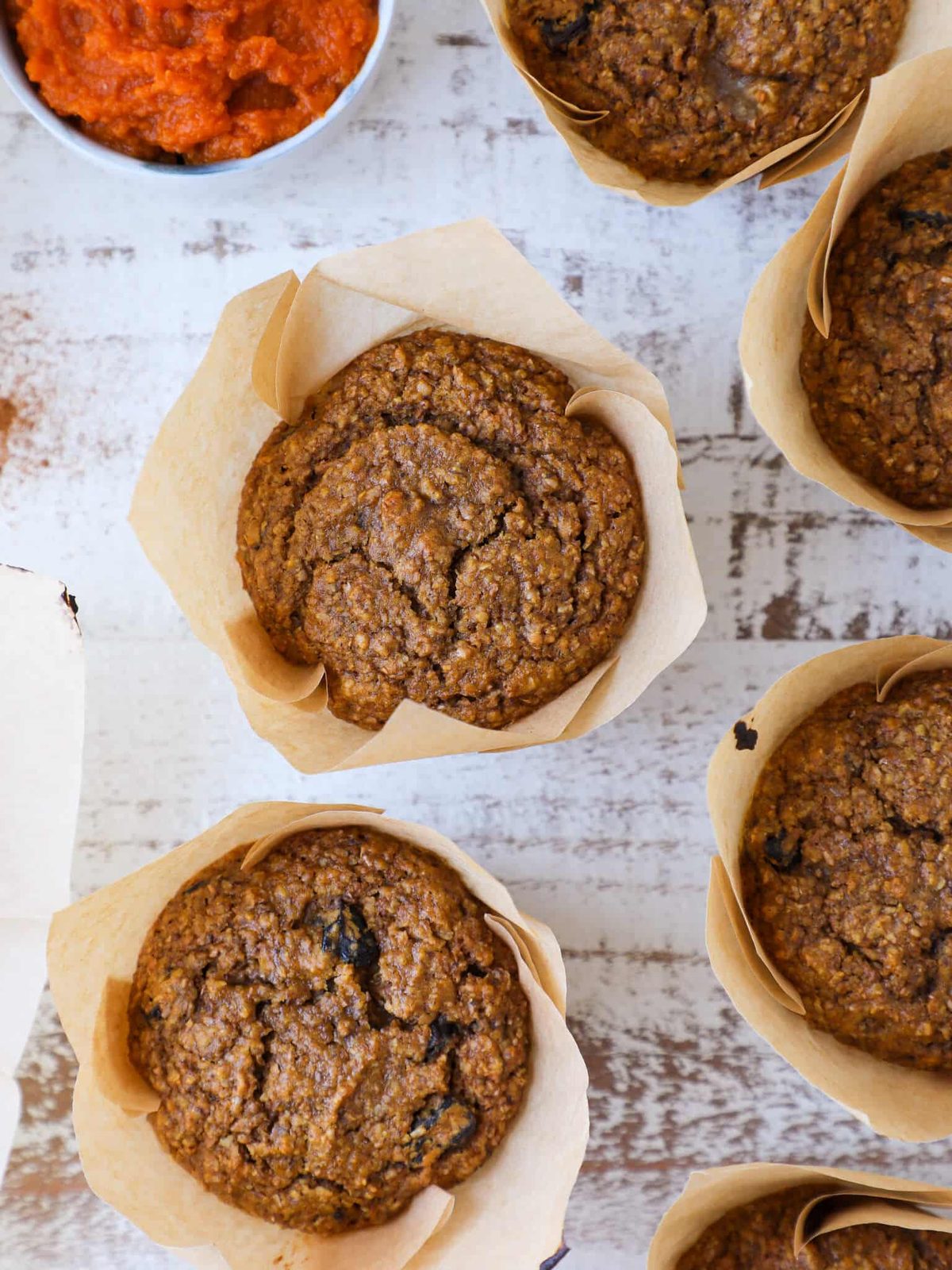 Healthy Pumpkin Muffins Baked Until the Tops Dome