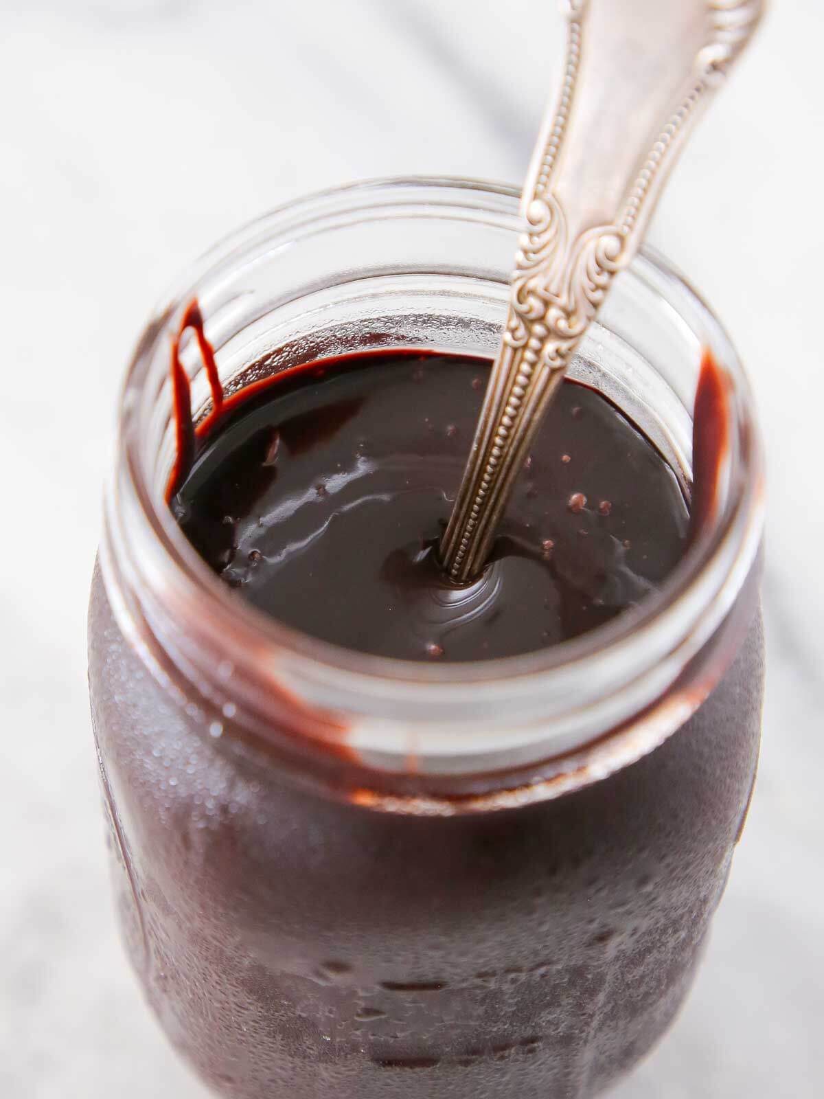Hot Fudge Sauce Simmered Until Spoonable