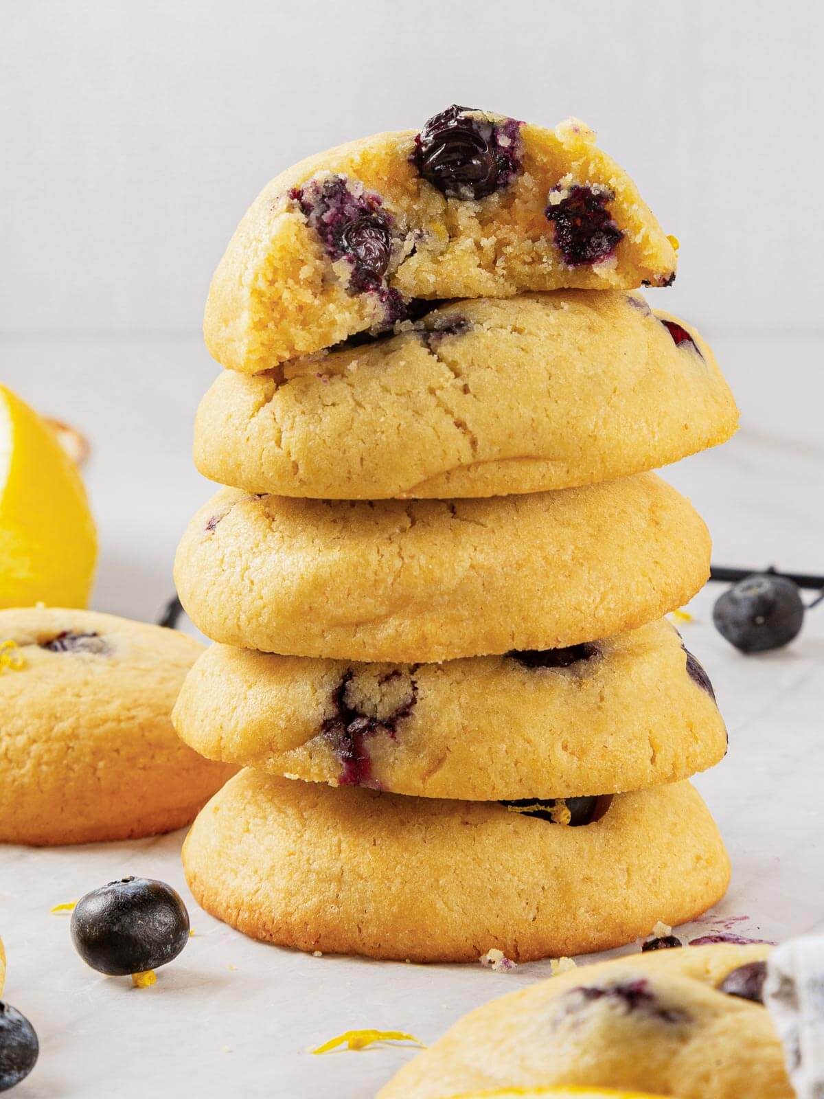 Lemon Blueberry Cookies Baked Until the Edges Set