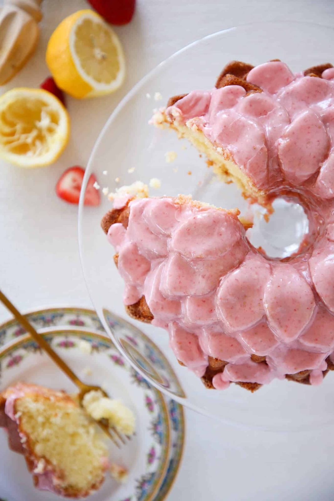 Lemon Pound Cake Baked Until the Center Springs Back