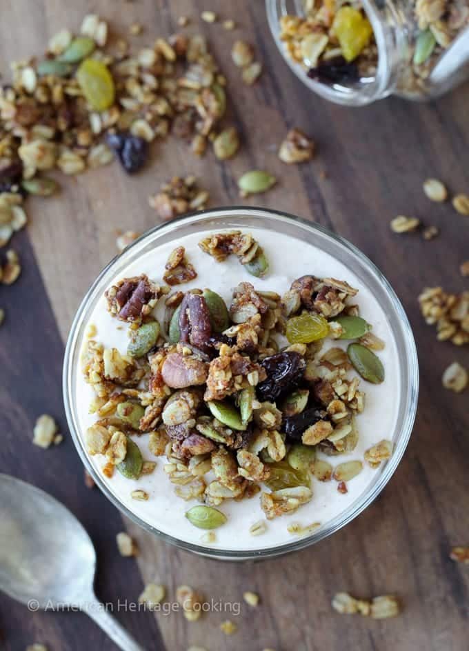 Maple Steel Cut Oats Granola Pumpkin Yogurt Parfaits for a Slow Morning