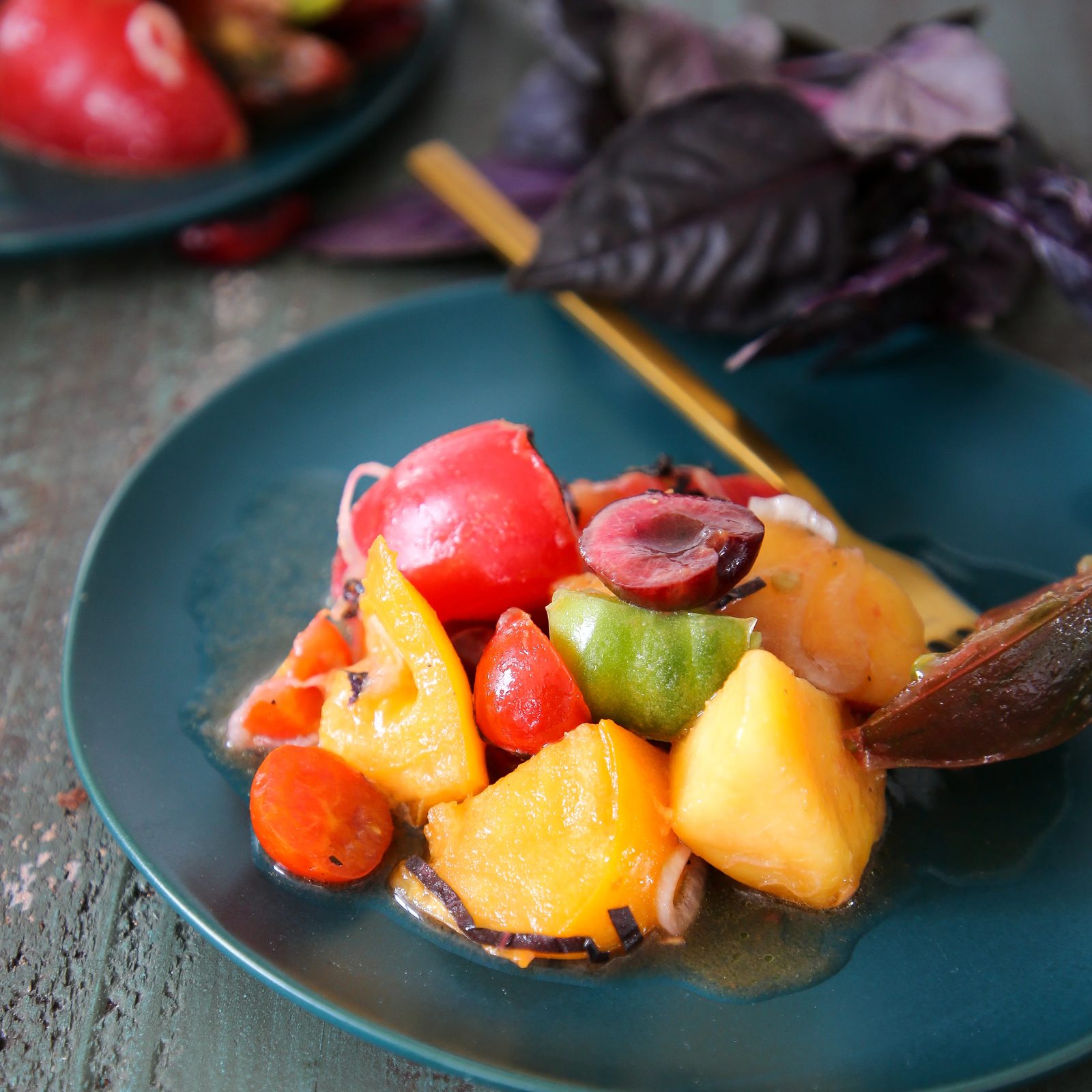Marinated Tomato Stone Fruit Salad Tossed to Order