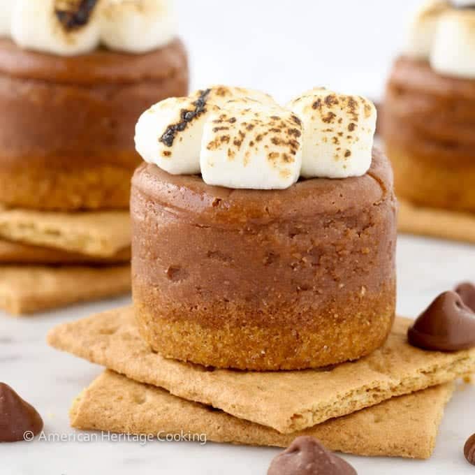 Mini Smores Milk Chocolate Cheesecakes Baked Until the Center Springs Back