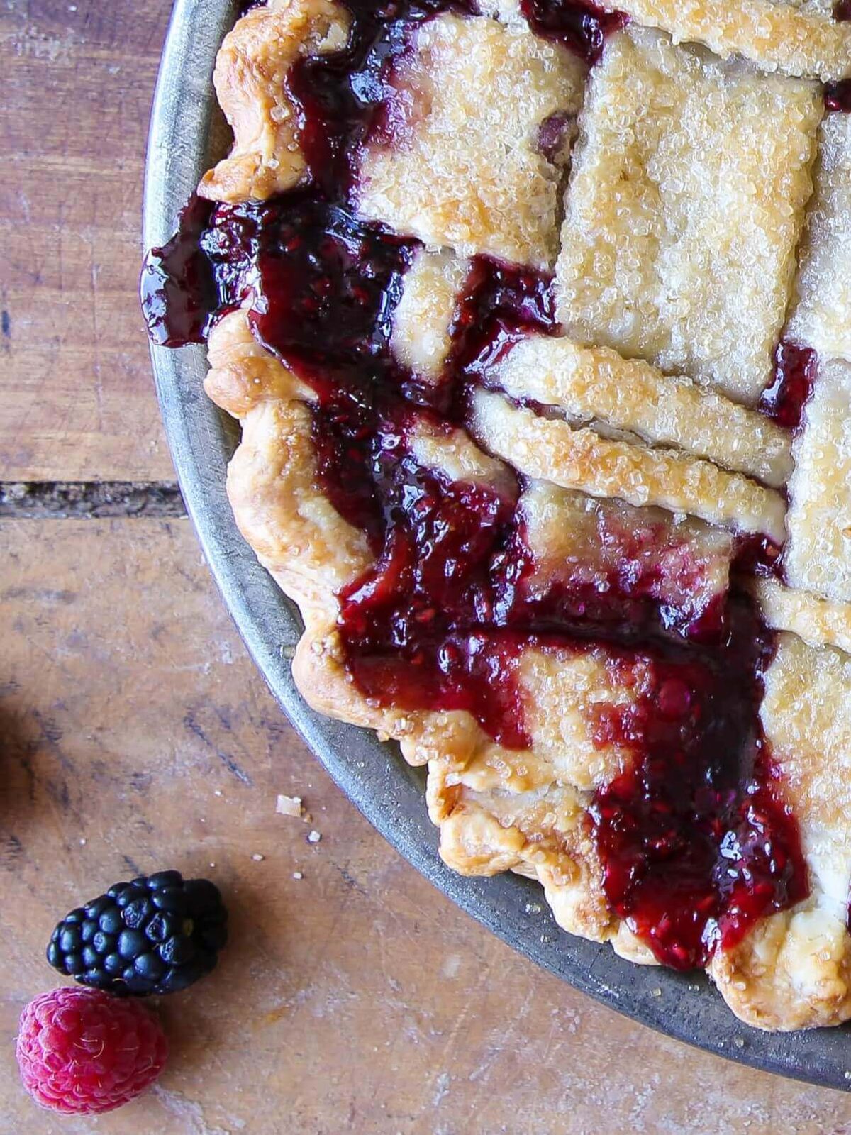 Mixed Berry Pie Cooled Before Slicing