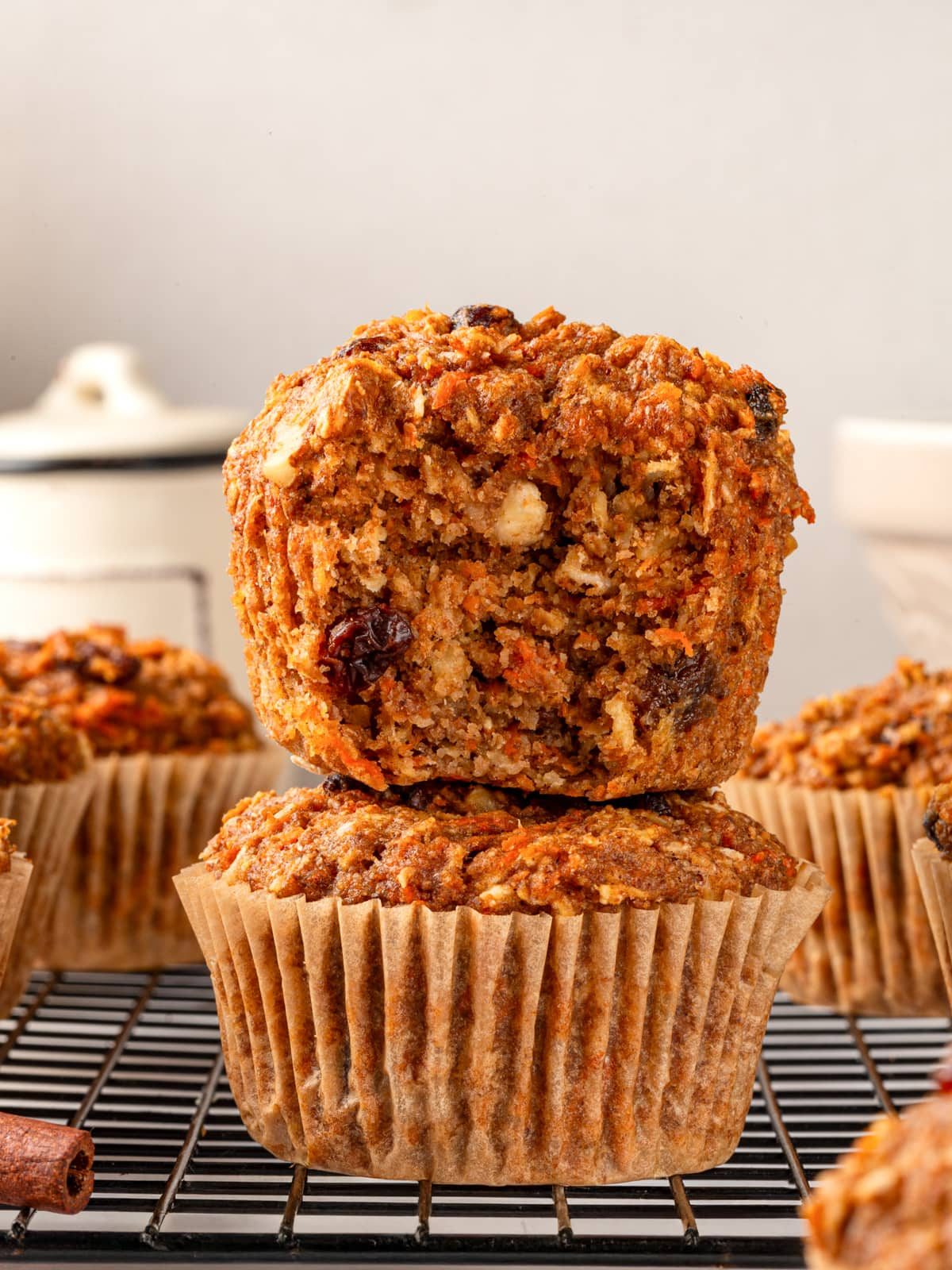 Morning Glory Muffins Baked Until the Tops Dome