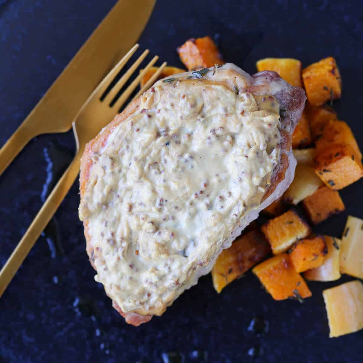 Mustard Crusted Pork Cooked Until Tender