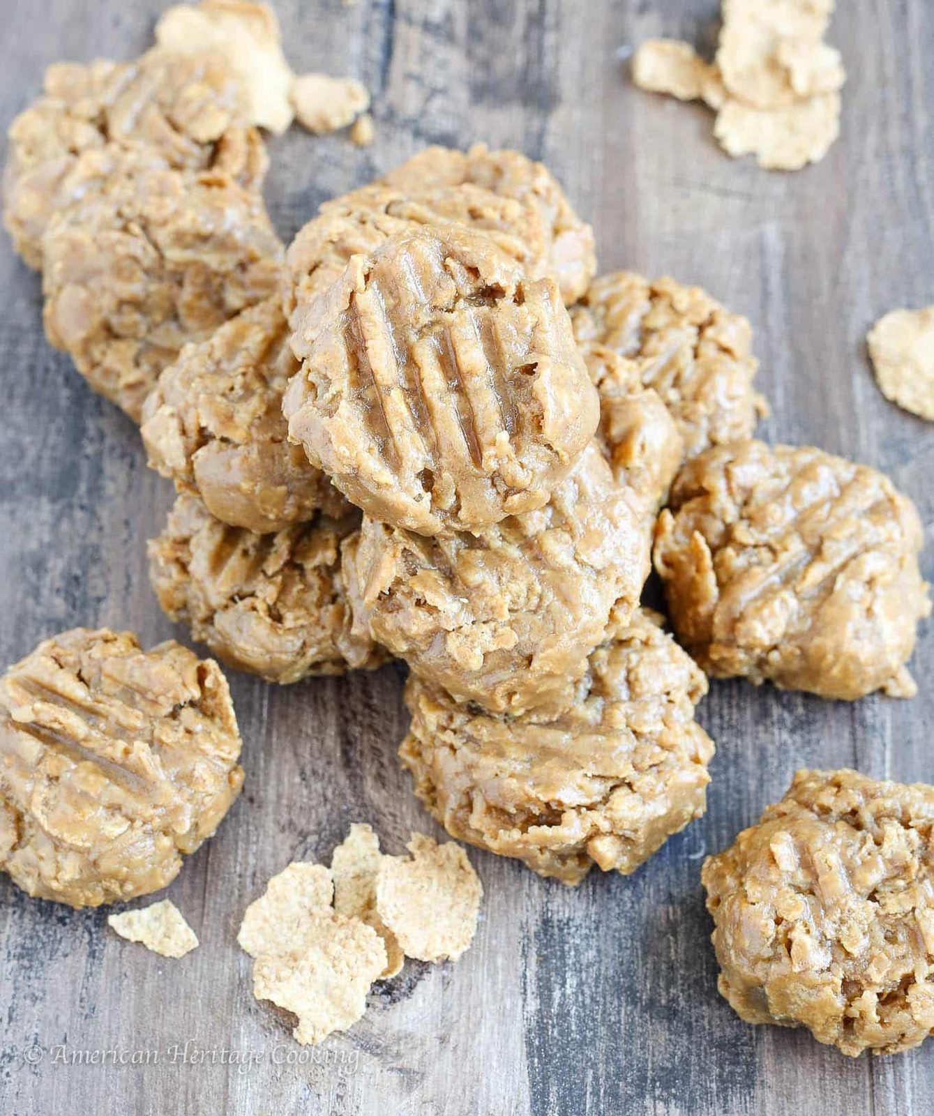 No Bake Peanut Butter Cookies with a Soft Middle
