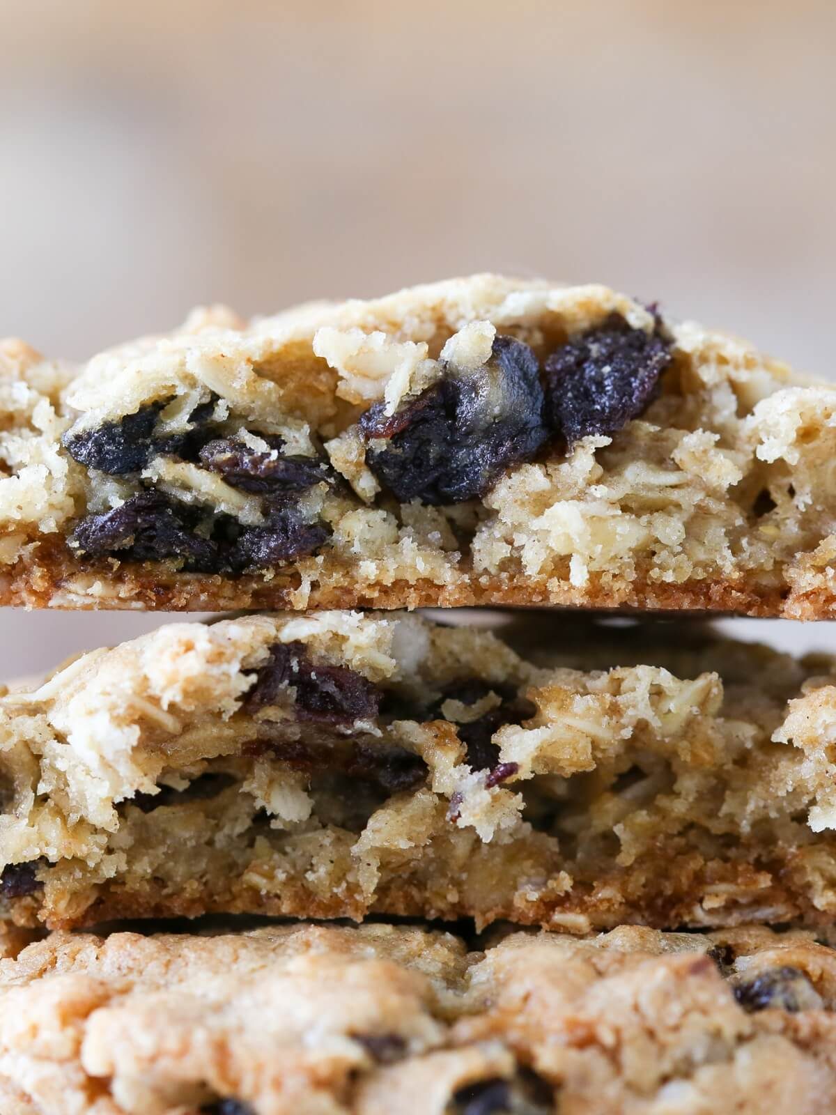 Oatmeal Raisin Cookies Baked Until the Edges Set