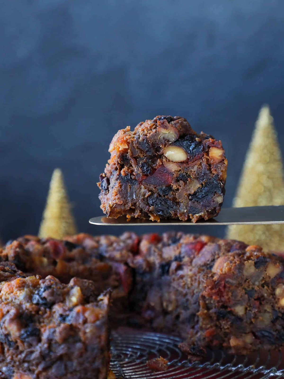 Old Fashioned Fruit Cake Baked Until the Center Springs Back