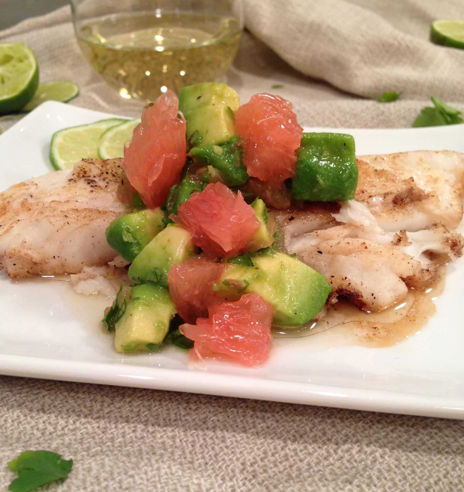 Pan-Seared Turbot with Grapefruit-Avocado Salsa for the Supper Table