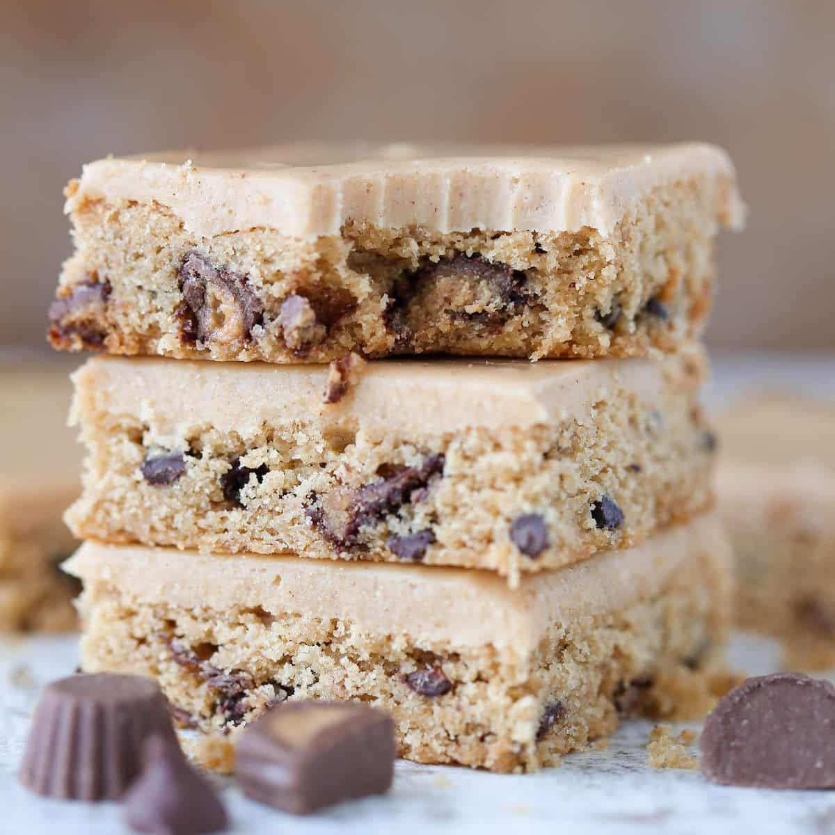 Peanut Butter Cup Blondies after Supper