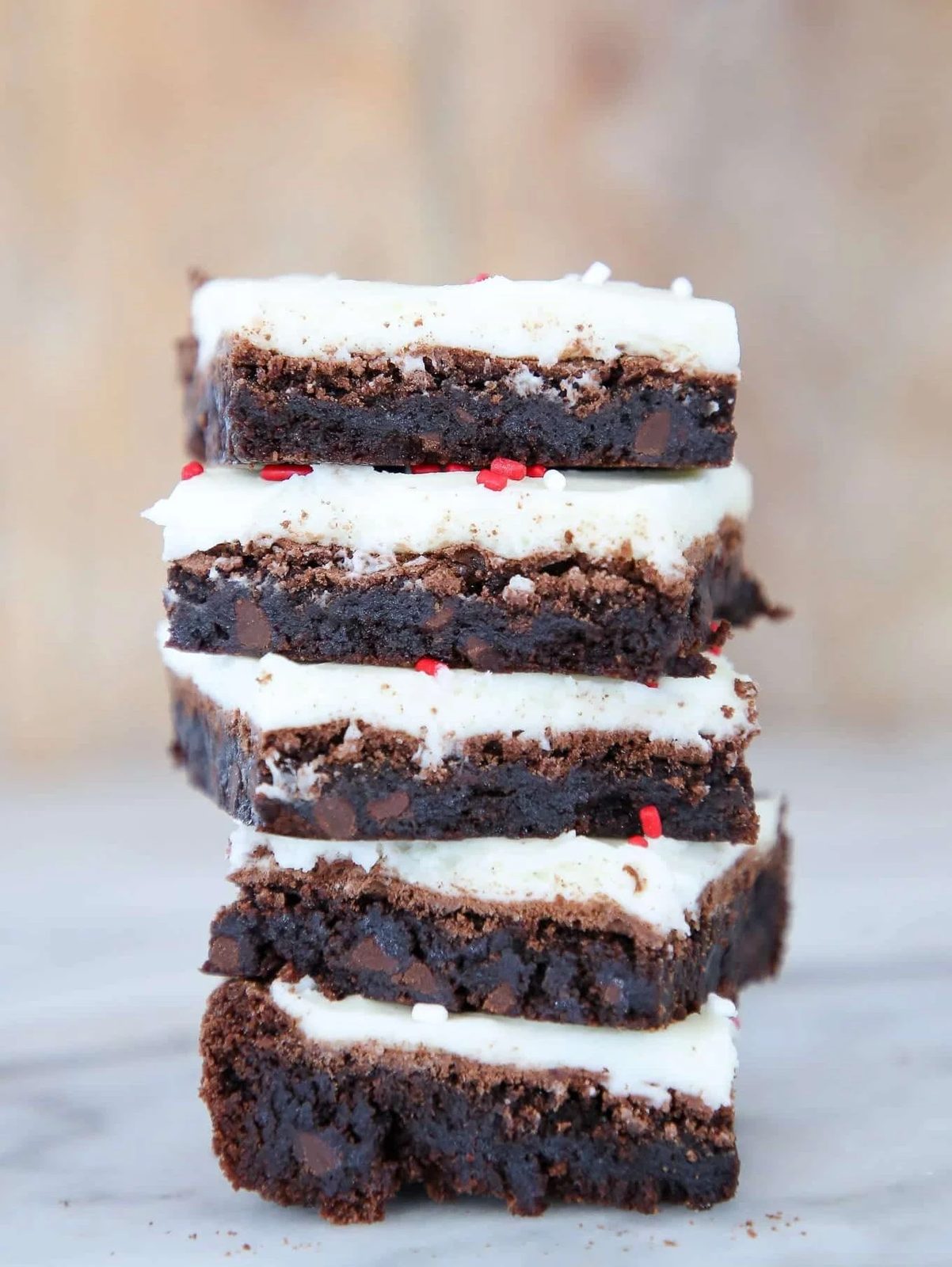 Peppermint Brownies with a Fudgy Middle