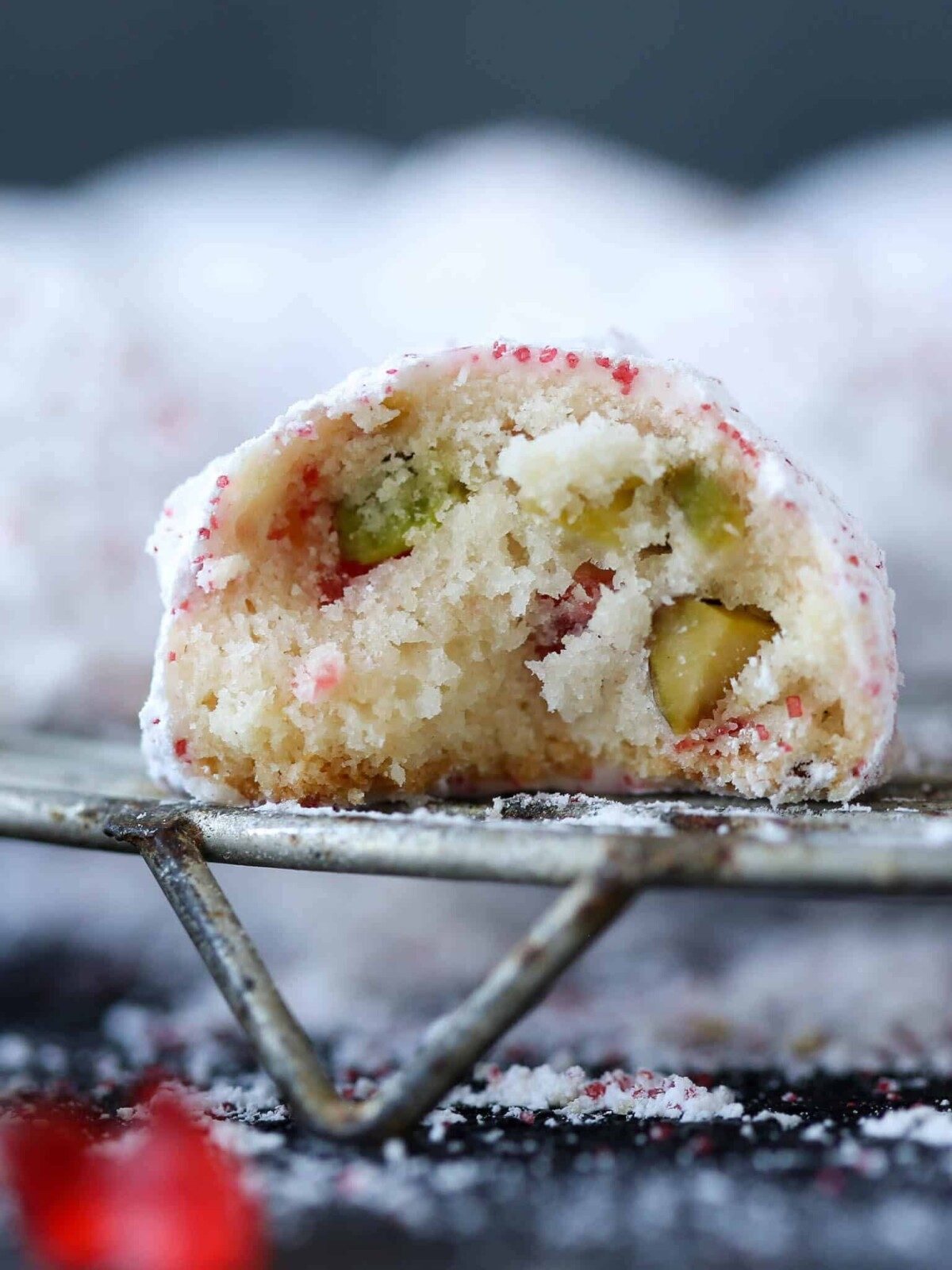 Pistachio Cherry Cookies with a Soft Middle