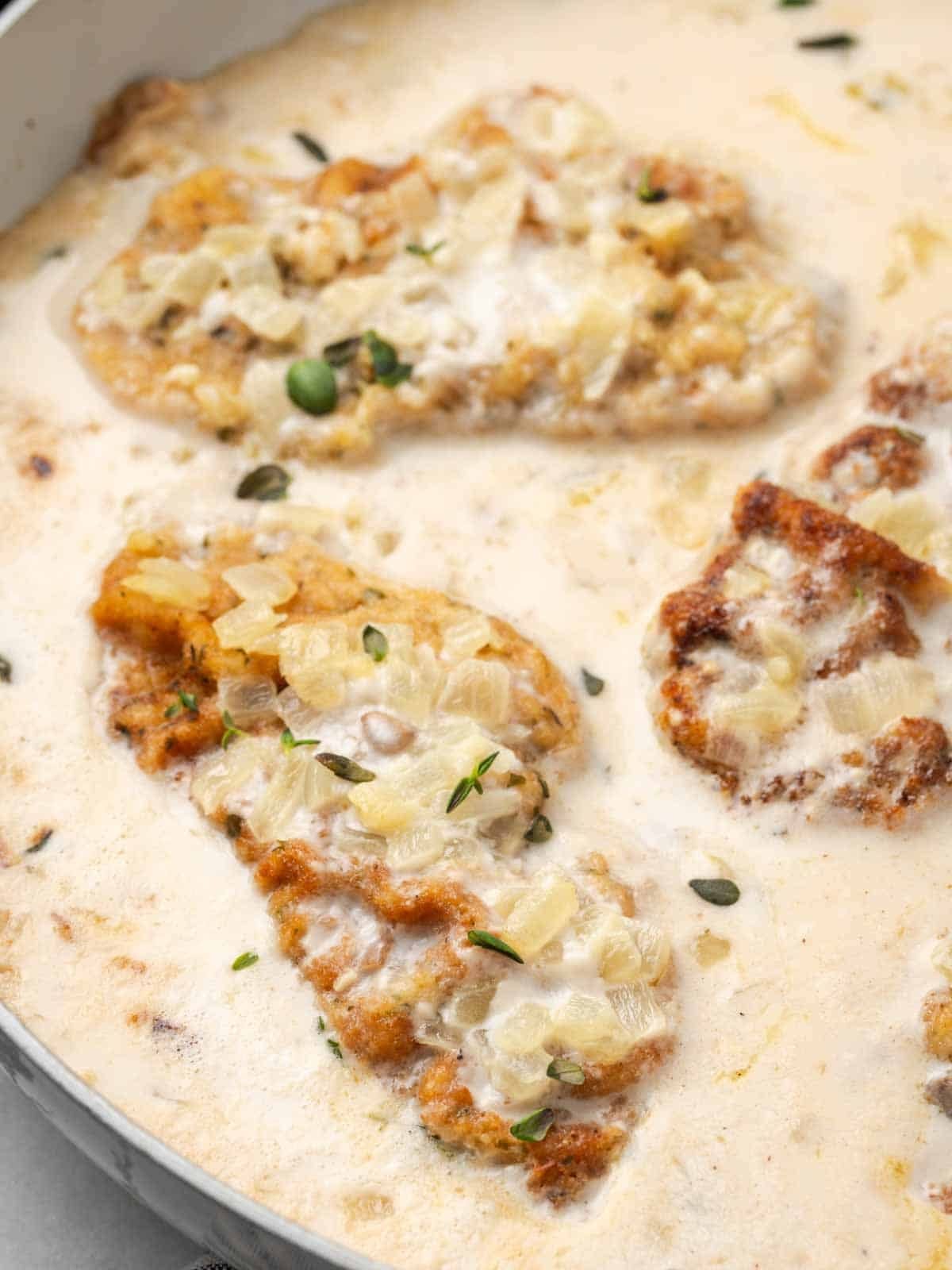 Pork Chops with Cream of Mushroom Soup Simmered for the Bowl